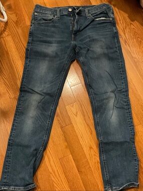 J. Crew Factory Men's Straight Jeans in Dark Blue Wash